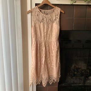 Blush Lace Midi Dress
